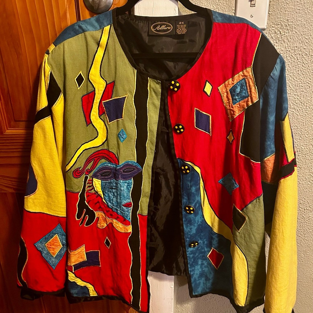 Funky Abstract Vintage Jacket Blazer 3X